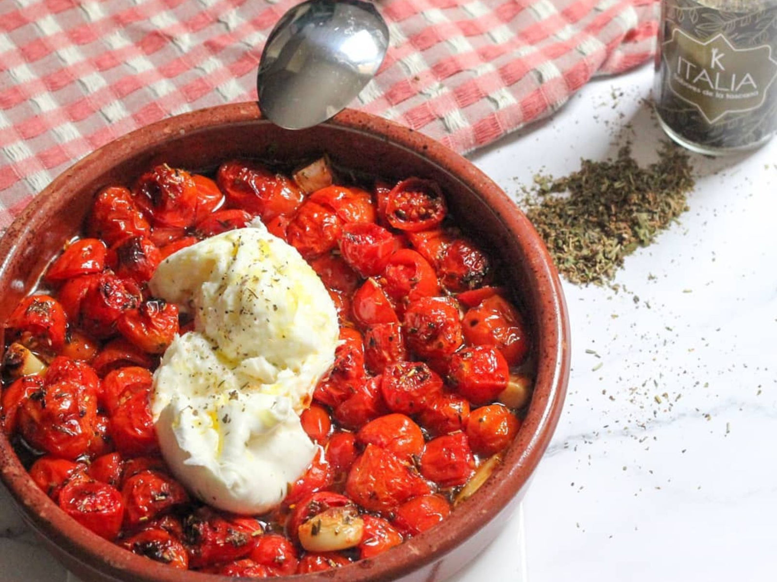 Cherrys al horno con mozzarella